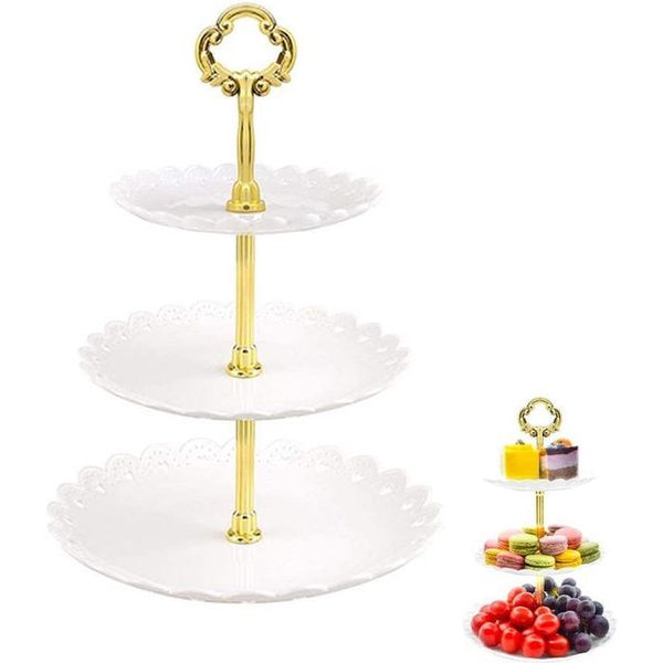 Cake Stand 3-Tier Cupcake Standhouder, Snoepschaal, Fruitschaal, Dessertstandaard, Geschikt Voor Bruiloftsbanketten, Verjaardagen, Feesten En Diverse Festivals