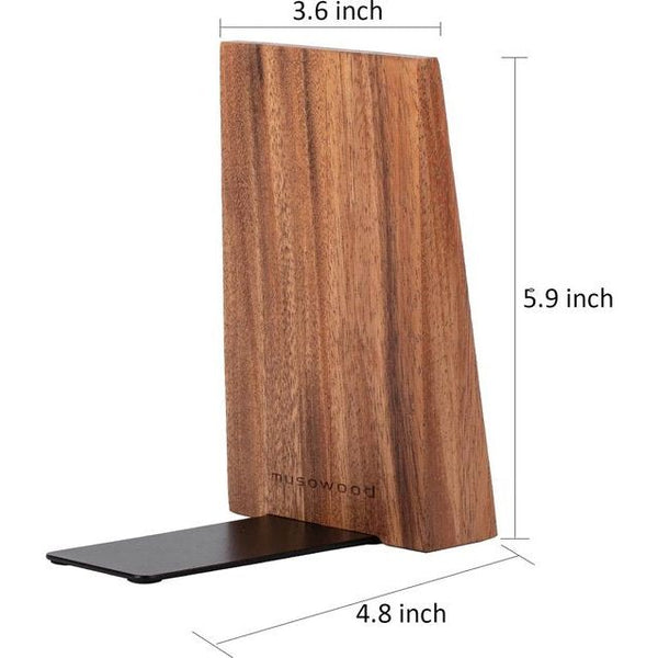 Wooden Bookends Bookend Book Holder for Shelves Decorative Bookends Bookends (Acacia - 1 Pair)