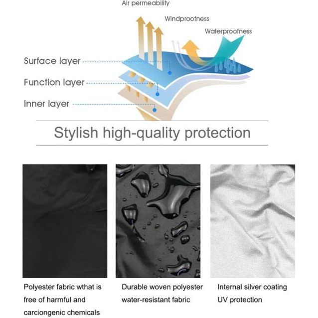 Parasolhoes, waterdichte grote parasolhoes, beschermhoes voor parasol met ritssluiting en verstelbaar trekkoord, lichtbestendige hoes van Oxford-weefsel (190 x 30 x 50 cm)