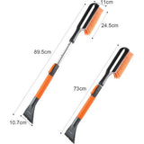 Telescopische ijskrabber met garde I Ergonomisch en efficiënt I Sterke prestaties, duurzaam materiaal, uitschuifbaar I IJskrabber, garde, auto-accessoires, winterklaar (oranje)