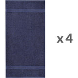 Set van 4 handdoeken 50 x 100 cm, badstof handdoeken, 100% katoen, marineblauw Vertaling: Set van 4 handdoeken 50 x 100 cm, badstof handdoeken, 100% katoen, marineblauw