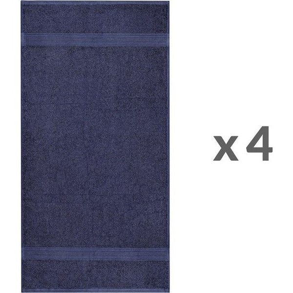 Set van 4 handdoeken 50 x 100 cm, badstof handdoeken, 100% katoen, marineblauw Vertaling: Set van 4 handdoeken 50 x 100 cm, badstof handdoeken, 100% katoen, marineblauw