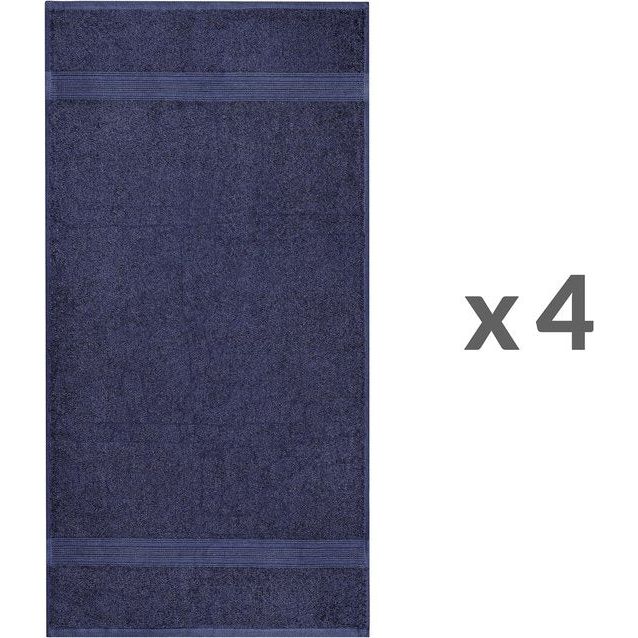 Set van 4 handdoeken 50 x 100 cm, badstof handdoeken, 100% katoen, marineblauw Vertaling: Set van 4 handdoeken 50 x 100 cm, badstof handdoeken, 100% katoen, marineblauw