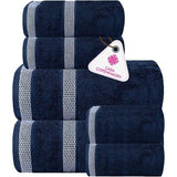 Solitaire handdoekenset, ontworpen in Denemarken, 600 g/m², hotel & spa, keuken & badkamer, Egyptische catoen, 6-delige set met 2 badhanddoeken, 2 handdoeken, 2 washandjes, marineblauw
