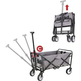 Opvouwbare bolderkar, vouwwagen, outdoor, handwagen, transportwagen met parkeerrem, 75 x 47 x 87 cm