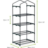 Premium tuinfoliekas voor balkon en terras met 4 etages, stalen frame en versterkte pvc-afdekking - stabiel en eenvoudig te monteren - 160 x 69 x 49 cm