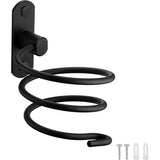 Föhnhouder, föhnhouder, föhnhouder, wandmontage, niet boren, zelfklevend, aluminium, met kabelhouder, zwart