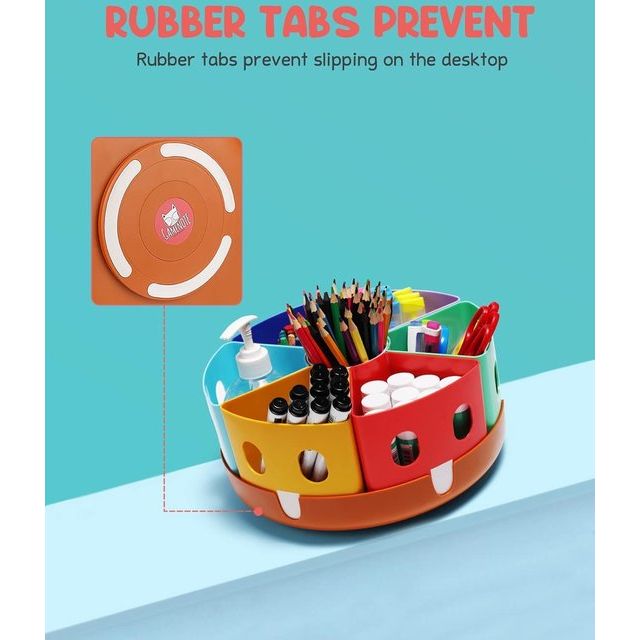 Roterende pennenhouder Bureau-organizer - Kindercontainer voor opruimen en opbergen, roterende plank voor kantoorbenodigdheden, schoolbenodigdheden, ambachten