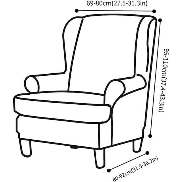Oorfauteuilhoezen, fauteuilhoezen voor oorfauteuils, bedrukte oorfauteuilhoezen, fauteuilhoes voor woonkamer, 2-delig, een droomgordijn