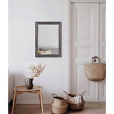 Wandspiegel met houten lijst, rechthoekig, rustieke spiegel, decoratief, boerderijstijl, slaapkamer, badkamer, hangende spiegel, wanddecoratie.