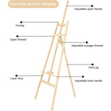 Ezel, 175 cm houten schildersezel, fotostandaard van massief houten tafel, inklapbaar en in hoogte verstelbaar, voor kunstschilderkunst en buitenreclame, geschikt voor kinderen en volwassenen