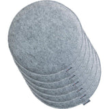 Zitkussen, vilt, rond, stoelkussen, zitkussen, gewatteerd, 35 cm, 6-delige voordeelverpakking, lichtgrijs Zitkussen, vilt, rond, stoelkussen, zitkussen, gewatteerd, 35 cm, 6-delige voordeelverpakking, lichtgrijs