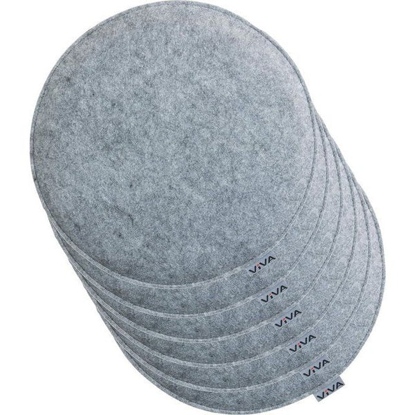 Zitkussen, vilt, rond, stoelkussen, zitkussen, gewatteerd, 35 cm, 6-delige voordeelverpakking, lichtgrijs Zitkussen, vilt, rond, stoelkussen, zitkussen, gewatteerd, 35 cm, 6-delige voordeelverpakking, lichtgrijs