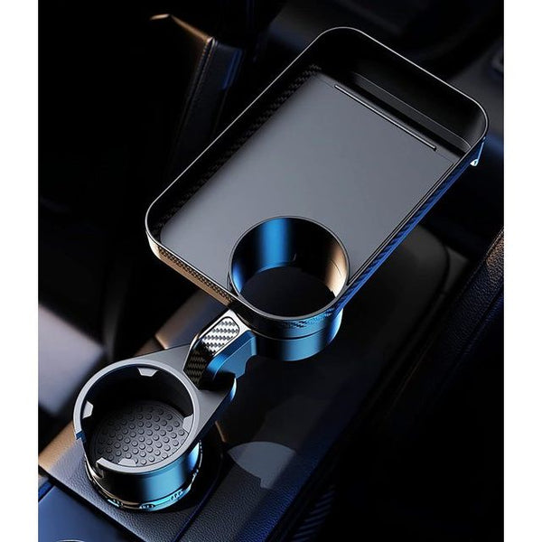 Autobekerhouder Uitbreidingsbakje Multifunctionele autobekerhouder Bevestigbaar bakje met 360° rotatie Afneembaar bakje Tafel Verstelbare basis