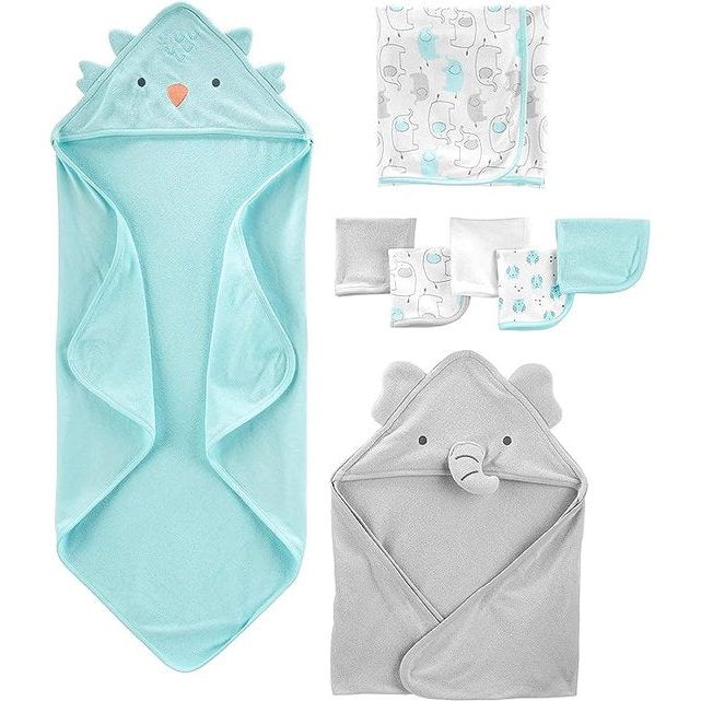 Baby meisje 8-delige set handdoek en washandjes