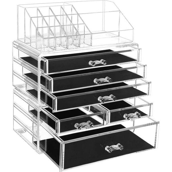 SONGMICS Cosmetica-organizer van acryl voor opslag in de badkamer in de slaapkamer van lippenstift sieraden nagellak (3 delen)