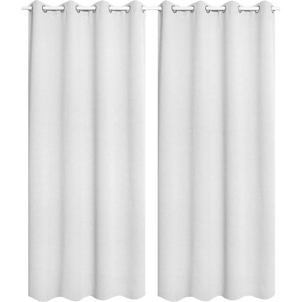 Gordijnen, ondoorzichtig gordijn met geperforeerde ringen, 2-delige Set verduisteringsgordijnen , Semi-zwaar gordijn met geperforeerde ringen