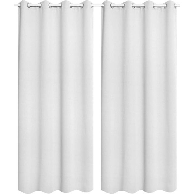 Gordijnen, ondoorzichtig gordijn met geperforeerde ringen, 2-delige Set verduisteringsgordijnen , Semi-zwaar gordijn met geperforeerde ringen