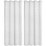 Gordijnen, ondoorzichtig gordijn met geperforeerde ringen, 2-delige Set verduisteringsgordijnen, Semi-zwaar gordijn met geperforeerde ringen