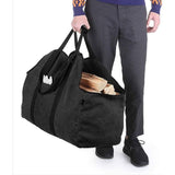 Extra grote brandhoutdrager, houten mand, brandhouttas, draagtas van zeildoek met 2 handgrepen, zwart