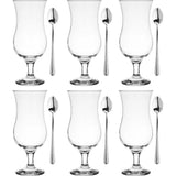 420 ml, set van 6, glas voor alcoholische cocktails, longdrinkglazen, cocktailglazen, drinkglazen, partyglazen, perfect voor thuis, restaurants, theelepels inbegrepen