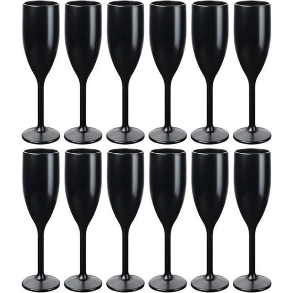 champagneglazen in zwart naar keuze 6, 12, 24 of 48 stuks 160 ml champagneglas champagneglas champagneglas champagneglazen inhoud, grootte: 12 stuks