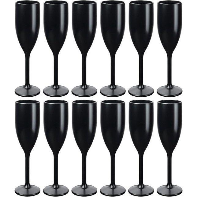 champagneglazen in zwart naar keuze 6, 12, 24 of 48 stuks 160 ml champagneglas champagneglas champagneglas champagneglazen inhoud, grootte: 12 stuks