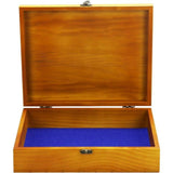 Keepsake Box - Grote houten kist met scharnierend deksel - Rustieke decoratieve houten opbergdoos met blauw fluwelen voering en een antieke sluiting - Heren sieradendoos - Perfect voor