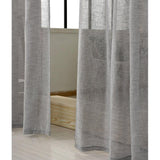 Set van 2 transparante gordijnen met ruchesband, linnenlook, dubbelpak, winkelvoile, decoratief raamgordijn voor woonkamer, kinderkamer