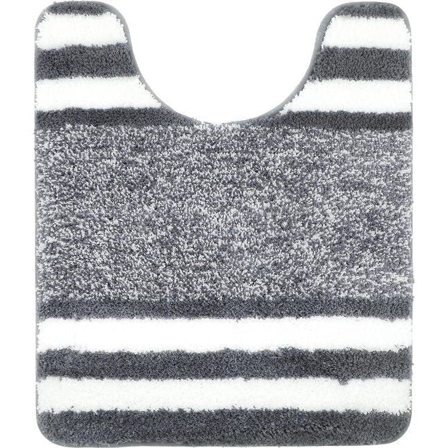 U-vormig toilettapijt van 50 x 60 cm, absorberende badmat voor toiletten, antislip wasbare badmatten en toiletmat met uitsparing voor de badkamer (donkergrijs).