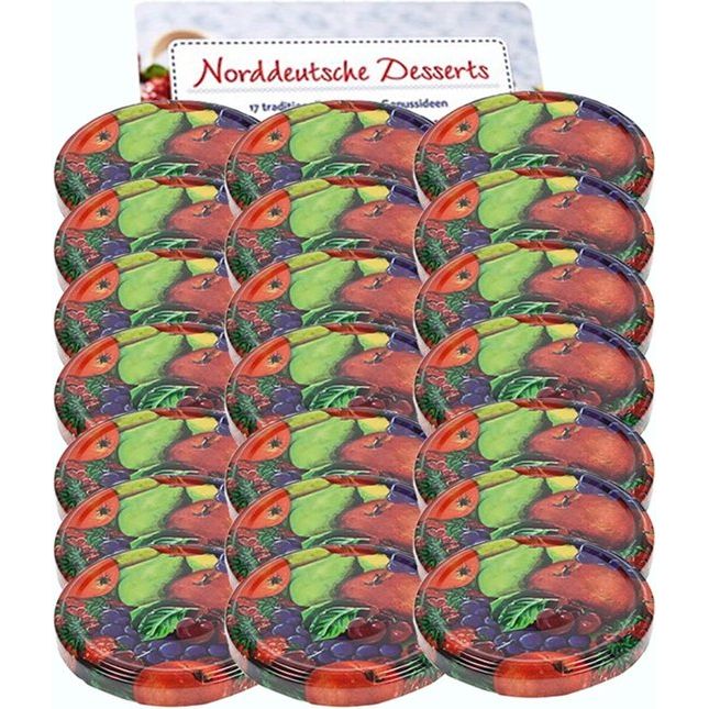 Set van 50 vervangende deksels Twist-off deksels voor potten tot 82 fruitpotten, geschikt voor 230, 350, 435, 540, 565 ml mason jars, mason jars