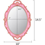 vintage mirror kleine wandspiegel hangspiegel 36,8 x 25,4 cm ovaal roze