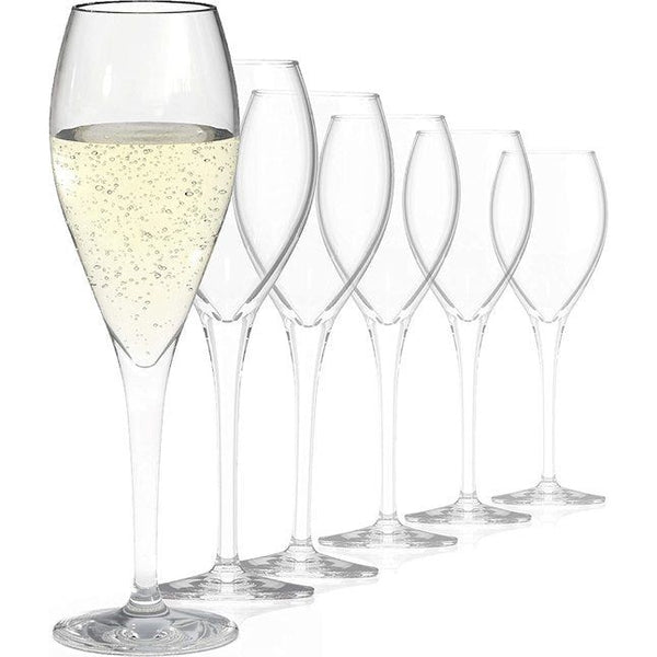 Champagneglazen (6 stuks) - champagneglazen van 220 ml - ook ideaal als champagneglazen en champagneglazen, set van 6