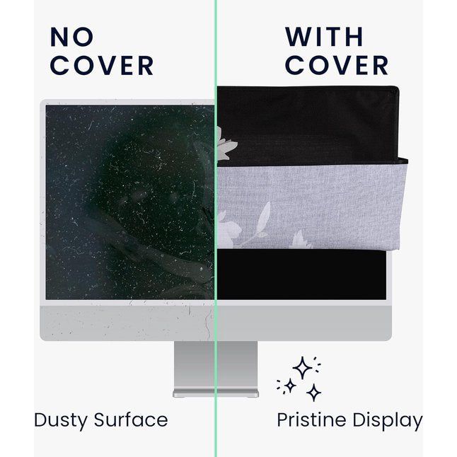 Linnen hoes compatibel met 24-26 inch monitor - beschermhoes stofbescherming afdekking voor pc-scherm - computerscherm cover stofkap - magnolia