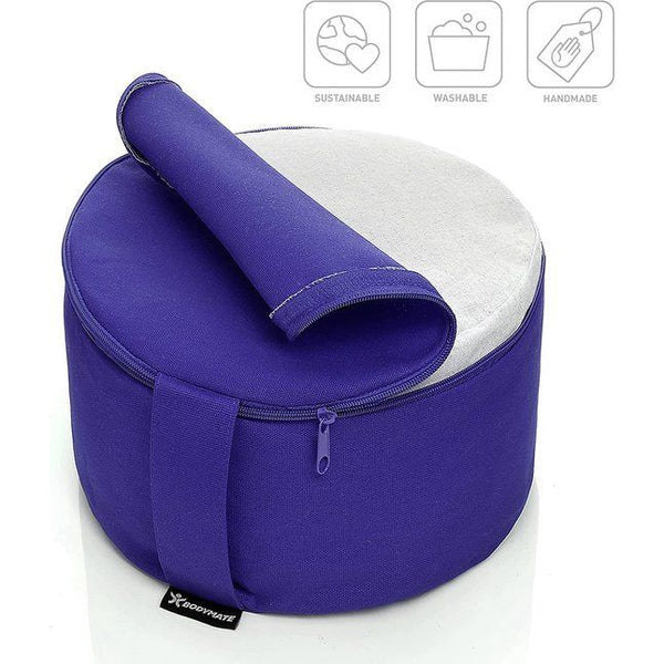 BODYMATE Yogakussen rond boekweit-spelt vullingmachinewasbare overtrek van 100% extra dik katoen meditatiekussen zitkussen