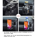 Autobekerhouder voor ventilatie, bekerhouder, mobiele telefoonhouder, geschikt met 7,8 cm diameter flessenhouder, blikjeshouder drankhouder voor alle telefoons