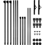 Telescopische kledingkast, telescopische kledingstang, voor slaapzaal, kleedkamer, slaapkamer, belasting per paal 50 kg, zwart