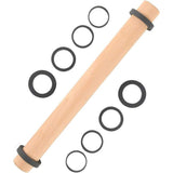 Beukenhouten deegroller, verstelbare deegroller, deegroller met dikke ringen in 5 maten, perfecte bakaccessoires, rolling pin voor fondant, pizza, koekjes, deeg, kruimeldeeg, 40 cm