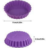 6 stuks bakplaten voor muffins, 11 cm, siliconen mini-fruitbodemvormen, siliconen taartvormen, bakvormen, siliconen muffinvormpjes, taartvorm, klein voor mini quiche, taartvorm