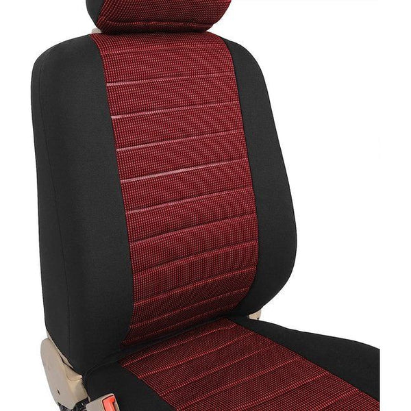 Stoelhoezen, voor autostoelen vooraan, 2 stuks, voor personenauto's, bestelwagens en busjes zonder zij-airbag, universeel, rood
