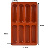 Pakket van 2 mueslirepen bakvorm siliconen mal met 8 holtes antiaanbakstaaf bakvorm, grote rechthoekige energierepen siliconen bakvorm voor mueslirepen muffin chocolade brownie cheesecake