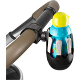 Drankhouder voor kinderwagen en buggy, bekerhouder, flessenhouder, babyflessenhouder, flessenhouder met 360° scharnier, anti-slip bevestiging en klittenbandsluiting