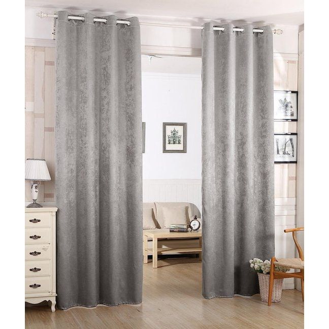 2 verduisteringsgordijnen, 2-delige set zware, ondoorzichtige, warmte-isolerende gordijnen met sluitringen, 135x245 cm