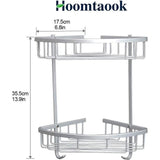 Doucherek zonder boren badkamerrek roestvrij, zelfklevende accessoires zonder stansen aluminium Geef een zeepkist 2 etages zilver