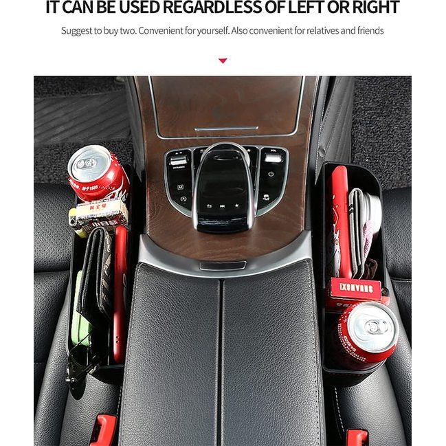 Autostoel Gap Filler Multifunctionele Autostoel Organizer Console Zijvak Opbergdoos met bekerhouder Verbeterde Organizer Tussen Voorstoelen 1pc (Zwart)