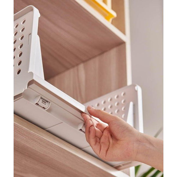 Set van 4 ladeboxen, stapelbare kledingkast, organizer, opvouwbaar rek, opbergdoos, stapelbare kast, laden, plastic opbergkisten voor thuis, slaapkamer, keuken (wit)