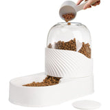 2-pack automatische kattenvoer en waterdispenser, 2 liter zwaartekrachtvoer en bewateringsset, gemakkelijk schoon te maken, wit