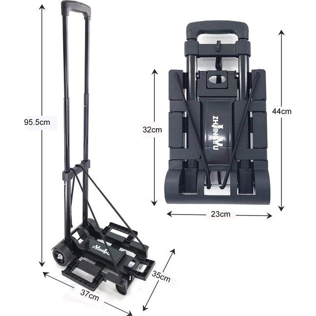 Mini Steekwagen Opvouwbare Opvouwbare Trolley Steekwagen Bagageafhandeling Met Wielen Nut Draagbaar Gemakkelijk Uitbreidbaar Groot Chassis