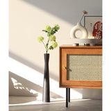 Cutfouwe Vaas, zwart, 50 cm hoog, vloervaas, modern, grote keramische vaas voor pampasgras