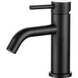 Kraan badkamermengkraan, wastafelmengkraan, eenvoudig te monteren, kraan voor wastafel, badkamer, ééngreeps wastafelmengkraan, geborsteld, roestvrij staal, zwart